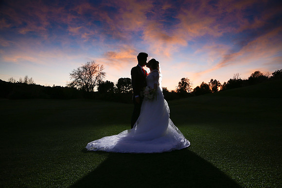 Braemer golf course wedding photography sunset