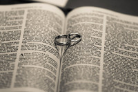 Wedding rings on Bible