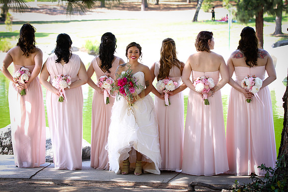 Bride with Bridesmaid pose