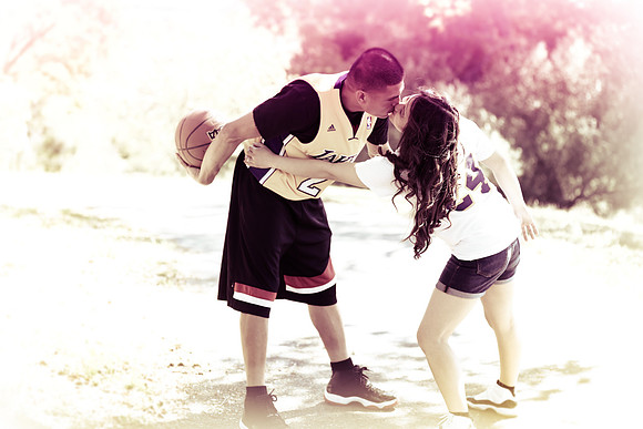 Engagement photos sport theme